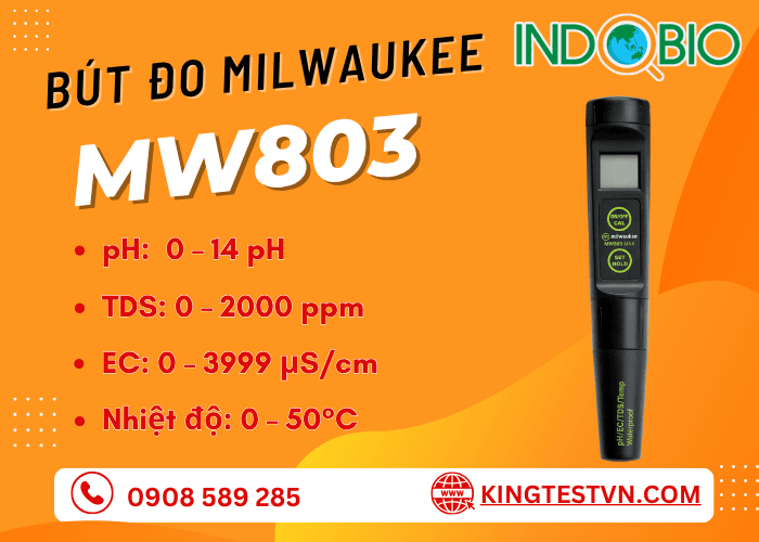 Bút đo pH, TDS, EC, Nhiệt độ Milwaukee MW803 